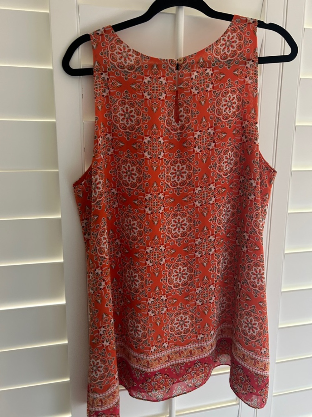 Max Studio Orange Printed Sleeveless Camisole - Picture 3 of 3
